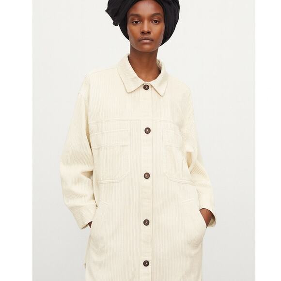 Zara Corduroy Overshirt with Pleated Front - Picture 1 of 8